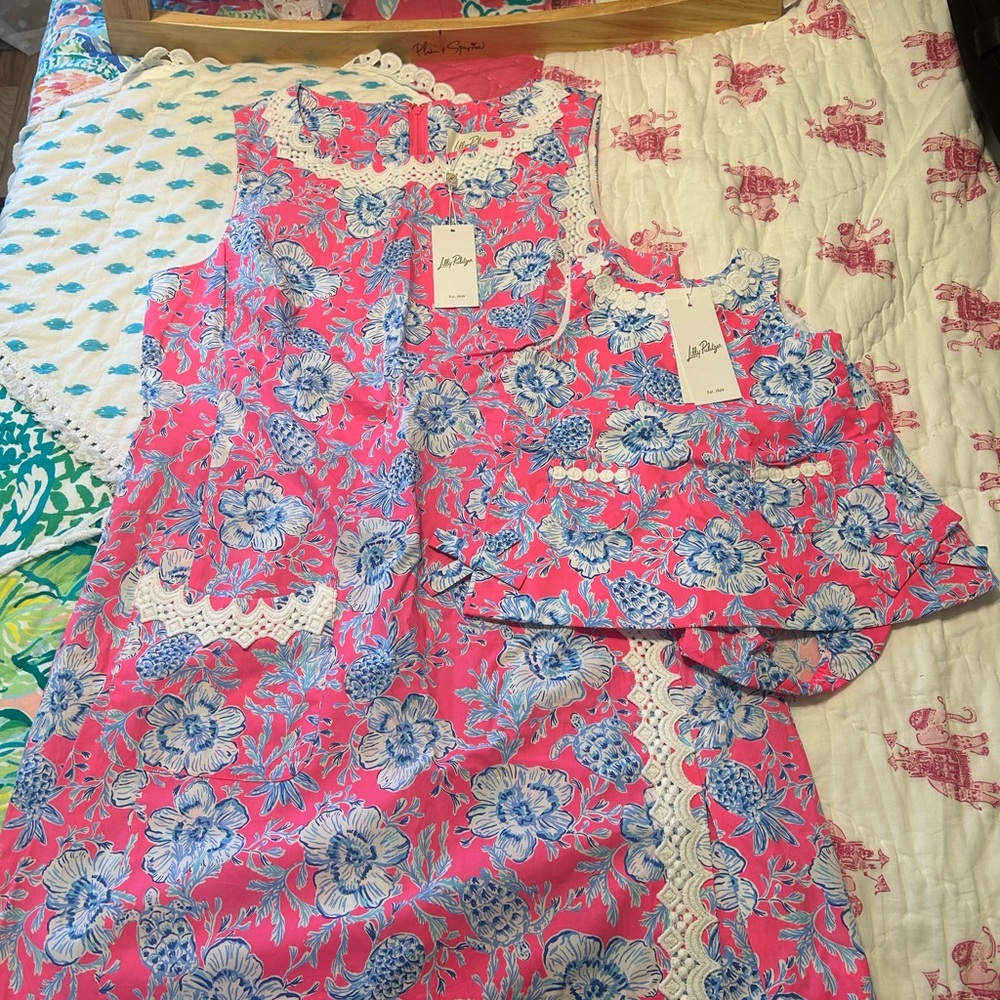 Lilly Pulitzer Pink and Blue Floral Mini Dress